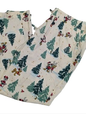 Disney Parks Mickey & Friends Christmas Trees Lounge Pants Pajamas Viscose NWOT